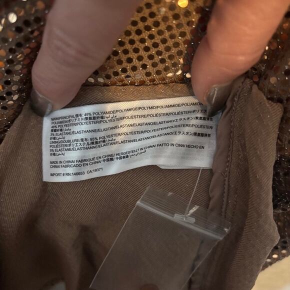 C/MEO Collective Rose Gold Sequin Button Down Shirt NWT M - Picture 7 of 7